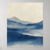 Art mural de terrain indigo abstrait (Devant)
