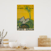 Art mural de Valence Espagne Affiche de voyage esp (Cuisine)