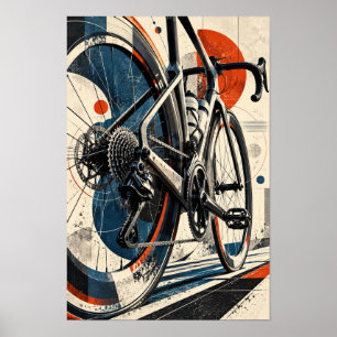 Art mural de vélo de route géométrique moderne