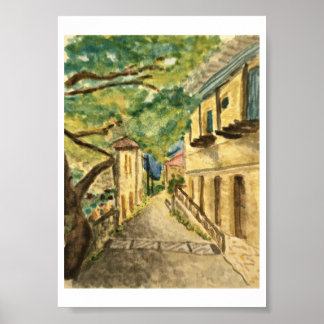 Art mural de village grec