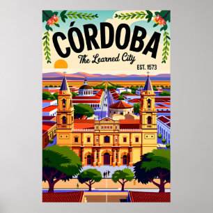 Art mural de voyage rétro à Córdoba Argentine