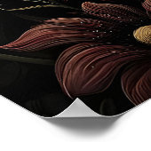 Art mural d'hortensia imprimable, Antique foncé (Coin)