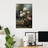Art mural d'hortensia imprimable, Antique Printemp (Bureau à domicile)