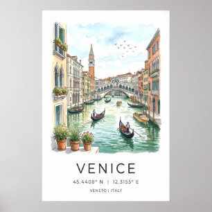 Art mural du canal de Venise - Gondoles par Stone