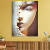 Art mural du visage féminin abstrait – Texturé mod (Insitu(Salon))