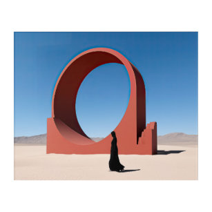 Art Mural En Acrylique Arcane du désert : Passerelle Crimson