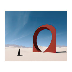 Art Mural En Acrylique Arcane du désert : Solitude du Sentinel