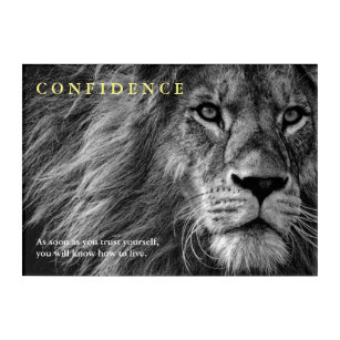 Art Mural En Acrylique Citation de confiance Lion Inspiration