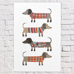 Art Mural En Acrylique Dachshund Wiener Saucisse Chien<br><div class="desc">Mignonne petite saucisse Dachshund ou des chiens édulcorés en laine. Parfait pour les amoureux de les chiens. Art original de Nic Squirrell.</div>