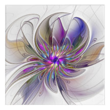 Fleur d'art fractal abstrait énergique et coloré