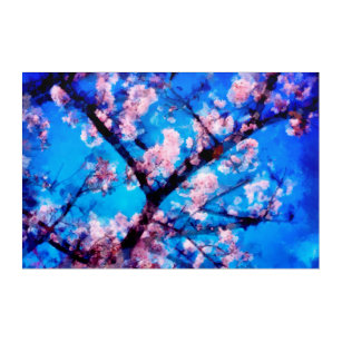 Art Mural En Acrylique Fleurs de cerisiers   Hommage à van Gogh et Monet