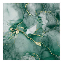 laque verte, or Abstrait en acrylique