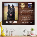 Art Mural En Acrylique Police K9 Retraite Agent de l'application de la lo<br><div class="desc">Honorer votre meilleur partenaire et chien de police pour ses années de service dévouées avec cette plaque de reconnaissance photo de retrait de chien de police de la Ligne Bleue Mince. Personnalisez avec la photo, le nom, le message personnel, les dates de service et les années de service de votre...</div>