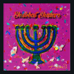 Art Mural En Acrylique Shabbat Shalom<br><div class="desc">Shabbat Shalom menora</div>