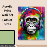 Art Mural En Acrylique Singe peint coloré avec casque<br><div class="desc">Singe peint coloré avec casque - - Beaucoup de tailles disponibles - - Voir mon magasin pour plus de grands designs</div>