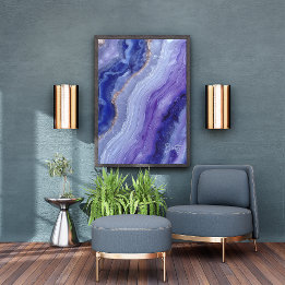 Art Mural En Acrylique Tanzanite Abstrait Gemstone
