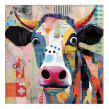 Vache joueuse, un collage artistique et ecclésiast