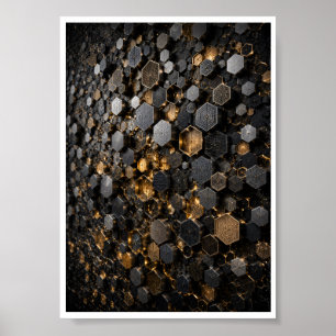Art mural en mosaïque micro hexagonale Hive
