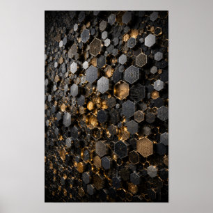 Art mural en mosaïque micro hexagonale Hive
