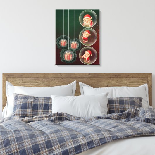 Art mural en toile ornementale de Noël - Design Pè (Insitu(Chambre))