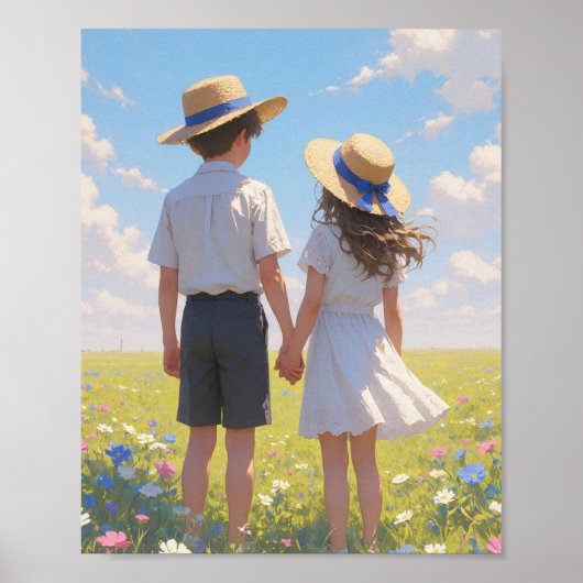Art mural esthétique d'été | Garçon et fille (Devant)
