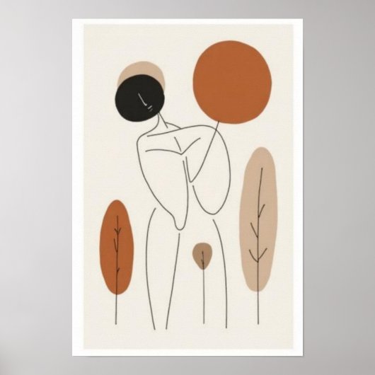 Art mural figuratif abstrait minimaliste | Contemp (Devant)