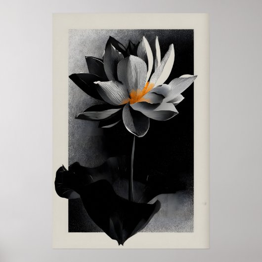 Art mural fleur de lotus Contraste net Botaniques (Devant)