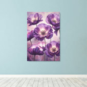 art mural fleur de pavot pourpre (Insitu (Plancher de Bois))