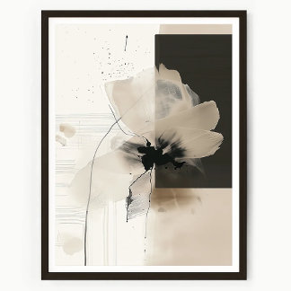 Art mural floral abstrait moderne