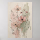 Art mural floral abstrait moderne II (Devant)