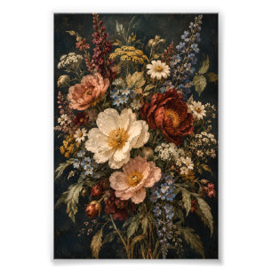 Art mural floral botanique de fleurs sauvages vint