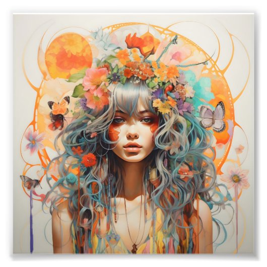 Art mural floral fantastique (Devant)