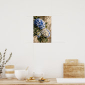 Art mural floral hydrangea bleu vintage (Cuisine)