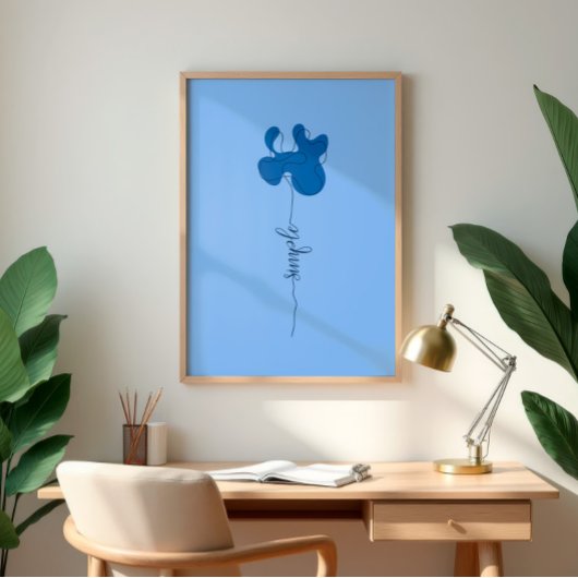 Art mural floral minimaliste simple