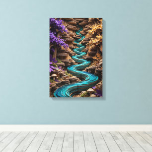 Art mural forêt enchantée 3D - Magenta et Or