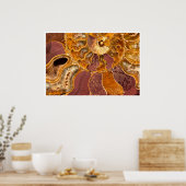 Art mural fossile d'ammonite | Abstrait tons de te (Cuisine)