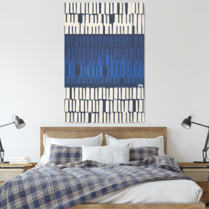 Art mural géométrique abstrait bleu moderne