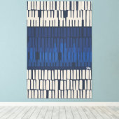 Art mural géométrique abstrait bleu moderne (Insitu (Plancher de Bois))