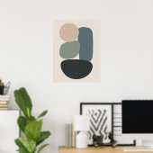Art mural géométrique abstrait minimaliste (Bureau à domicile)