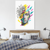 Art mural géométrique abstrait moderne (Insitu(Chambre))