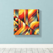 Art mural géométrique Abstrait moderne - Couleurs  (Insitu (Plancher de Bois))