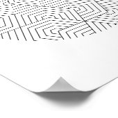 Art mural géométrique Cercle Hexagon noir et blanc (Coin)
