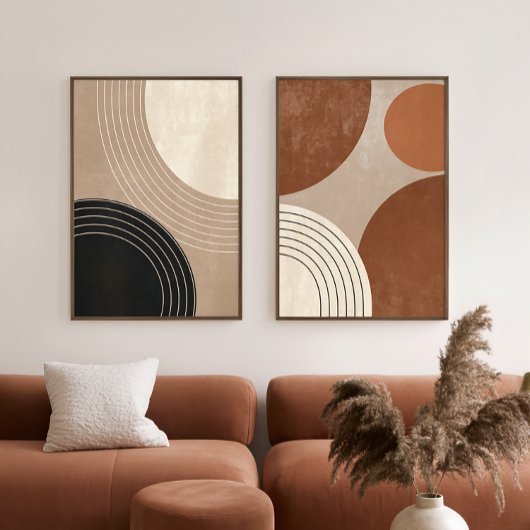 Art mural géométrique japonais Abstrait neutre