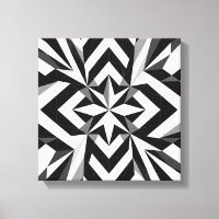 Art mural géométrique moderne noir et blanc