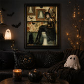 Art mural Halloween chat noir fée gothique