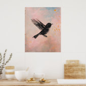 Art mural imprimable d'oiseau à l'aquarelle (Cuisine)