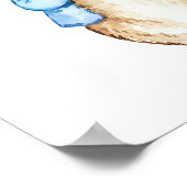 Art mural lapin bleu | Lapin aquarelle (Coin)