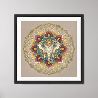 Art mural mandala de l'éléphant sacré