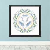 Art mural mandala éléphant (Insitu (Plancher de Bois))