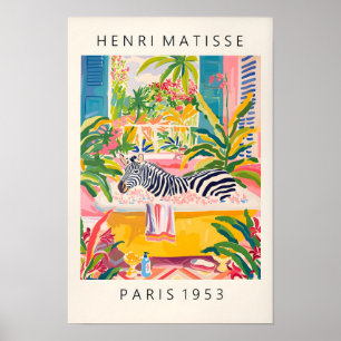 Art mural maximaliste, Affiche drôle de zèbre dans